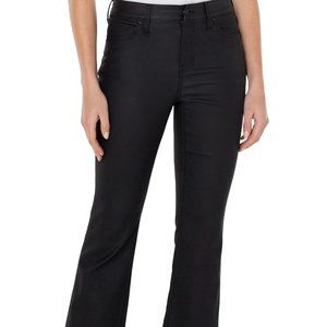 NWT Liverpool Hannah Coated Crop Flare Jeans In Black
